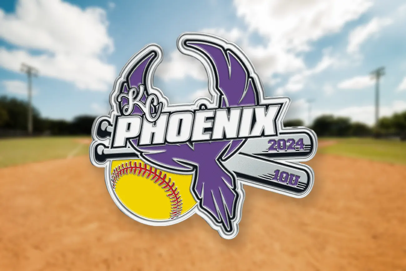 Example of a baseball trading pin design